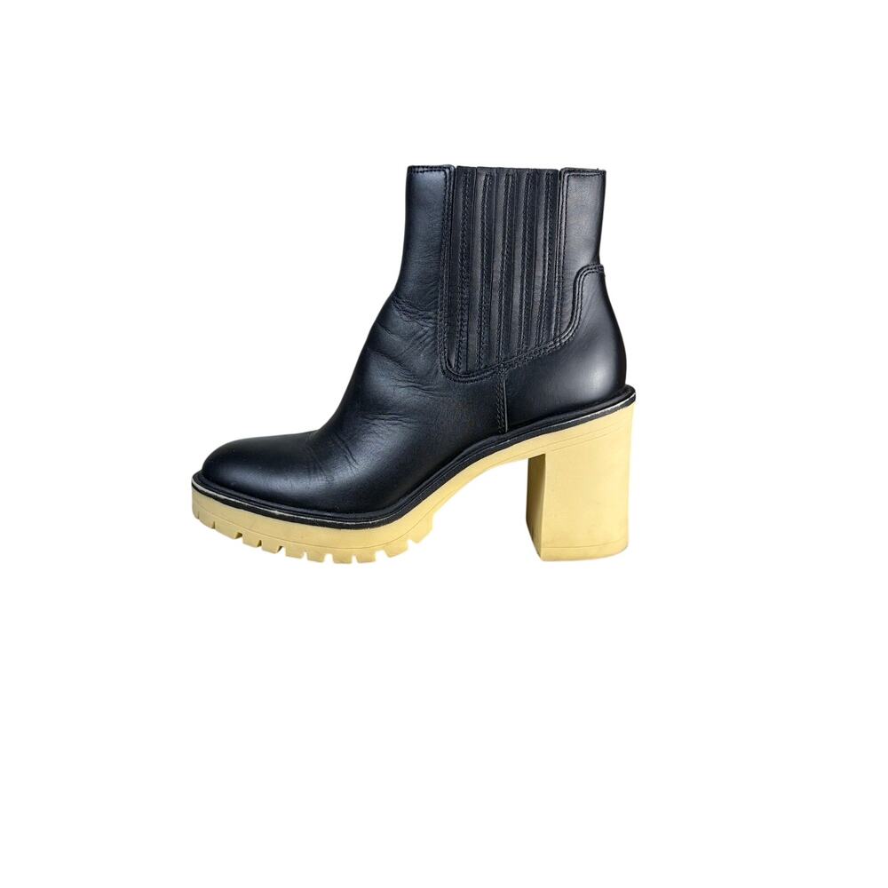 Dolce Vita Caster H2O Black Leather Lug Sole Chelsea Ankle Boots 10 Whimsigoth